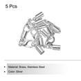 thumbnail image 3 of 5Pcs Cord End Caps 4.5mm Brass for Leather Cord, Tassels, Jewelry Making 6mm Length Silver, 3 of 5