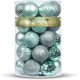 thumbnail image 1 of KI Store Bolas de Navidad Doradas 34 Piezas Adornos de decoración de árbol de Navidad de 2,36 Pulgadas para árbol de Navidad Corona navideña Adornos de decoración Ganchos Incluidos, 1 of 4