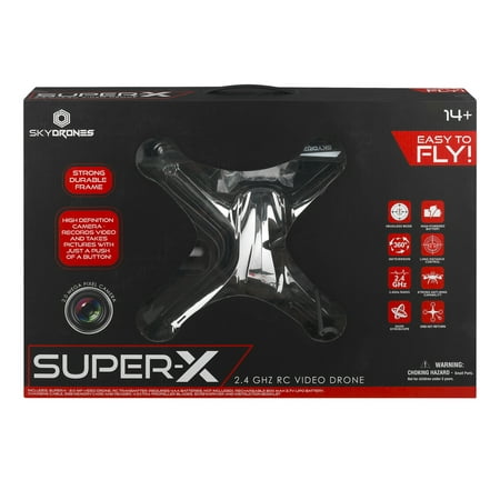 Sky Drones Super-x 2.4GHZ RC Video Drone, 1.0 CT