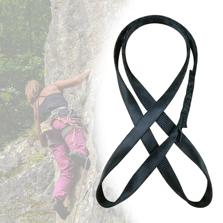 18mm Nylon Climbing Runner, Nylon Rope,Apply Climbing, Mountaineering,  Hiking, Downhill, Equipment, - Black, 130cm 