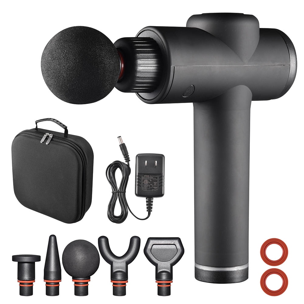 Muscle Massage Handheld Gun Deep Tissue Massager Percussion Relax with 6 Heads