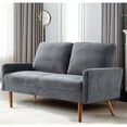 thumbnail image 3 of Velvet Sofa, Grey with Tapered Legs / Spacious and Stylish Seating Solution, 3 of 4