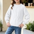 thumbnail image 3 of StSilkitty Boys Girls Pullover Sweaters Long Sleeve Crewneck Cable Knit Sweater Tops Fall Winter Warm Clothes Size 6-12, 3 of 7
