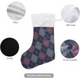 thumbnail image 3 of Coolnut 2 PCS Christmas Stocking Plaid Big Warm 17.7 x 12 Inch Hanging Xmas Stockings Decoration for Family Holiday Party Ornaments Decor Fireplace, 3 of 7