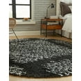 thumbnail image 4 of Unique Loom Serenity Shag Collection Area Rug - Walcott (3' 3" Round Black and White), 4 of 9