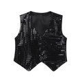 thumbnail image 5 of TiaoBug Womens Shiny Sequins Hip-hop Jazz Dance Vest Waistcoat Tops Stage Fancy Dress up Costumes Black S, 5 of 7