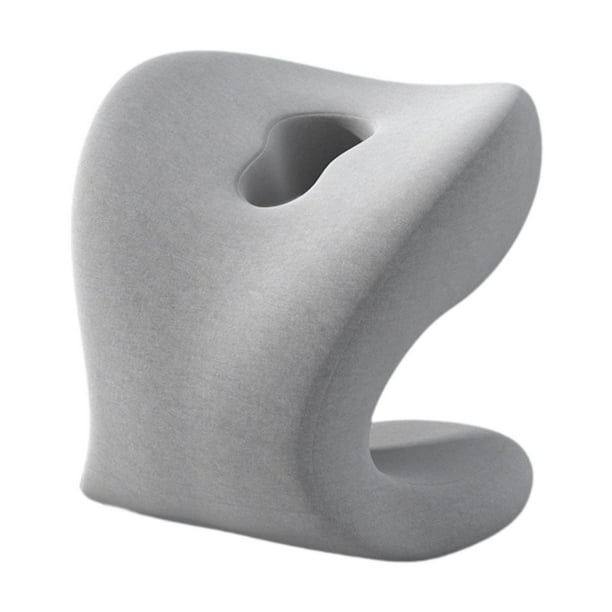 Soporte cervical para silla de oficina, se adapta a la mayoría de sillas de oficina, transpirable, para adultos y estudiantes. Gris claro