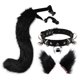 thumbnail image 3 of Pinzas para el pelo con forma de cola de gallo, elemento animal, ajustable, de piel sintética, con orejas de cola de lobo sólidas, collar compatible con un negro, 3 of 5