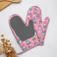 thumbnail image 4 of Hirioo pink Holiday Joy for Silicone Oven Mitts for BBQ, Baking, Cooking, Set of 2, Heat Resistant 260℃, Non-Slip Kitchen Essentials, 4 of 6