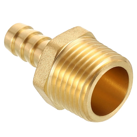 Uxcell Pack of 1 Brass Hose Barb Fittings 3/8" Hose Barb to 3/8" NPT Male Fittings