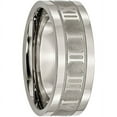 thumbnail image 4 of Titanium Roman Numerals 8mm Satin & Polished Flat Band, 4 of 9