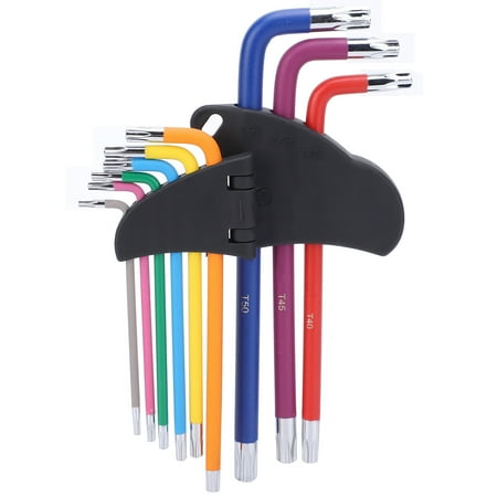 

DOACT 9PCS Star Shaped Hex Socket Wrench Set Multicolor Hex Key Tools Set Spanner Repair Accessory L‑Key‑Set Hex Wrench Accessory