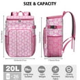 thumbnail image 3 of Travel Cooler Bag - Pink Baseballs Pattern Camping Beer Cooler Backpack with Bottle Opener- Waterproof Insulated Picnic Backpacks - Cooler Bag for Beach, 3 of 6