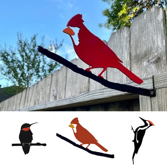 D-GROEE Garden Bird Statues,Plug-in Lawn Decorated Bird Figurine,Indoor Home Decor Stainless Steel Bird,Outdoor Patio Garden Tree Decoration Statue
