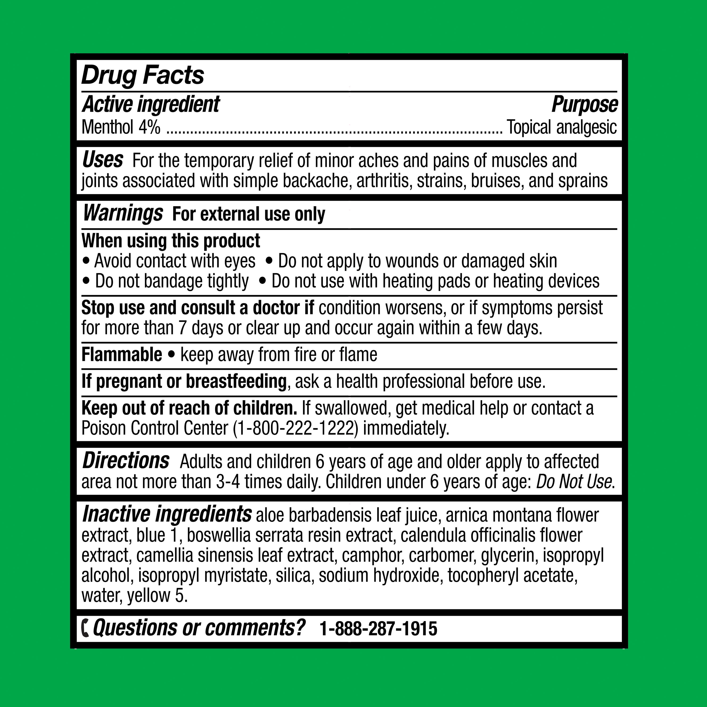 Equate Cold Therapy Pain Relieving Gel 4% Menthol, 3 fl oz, Compare to Biofreeze® Active Ingredient