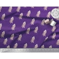 thumbnail image 3 of Soimoi Purple Rayon Crepe Fabric Christmas Tree Fabric Prints By Yard 46 Inch Wide, 3 of 3