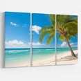 thumbnail image 1 of Designart - Palm tree over white sand - Landscapes Sea & Shore Photographic on Wrapped Canvas set, 1 of 1