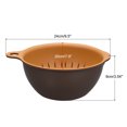 thumbnail image 2 of Unique Bargains Kitchen Food Strainer Colander Bowl Set Double Layer Drain Basin Basket Brown, 2 of 6