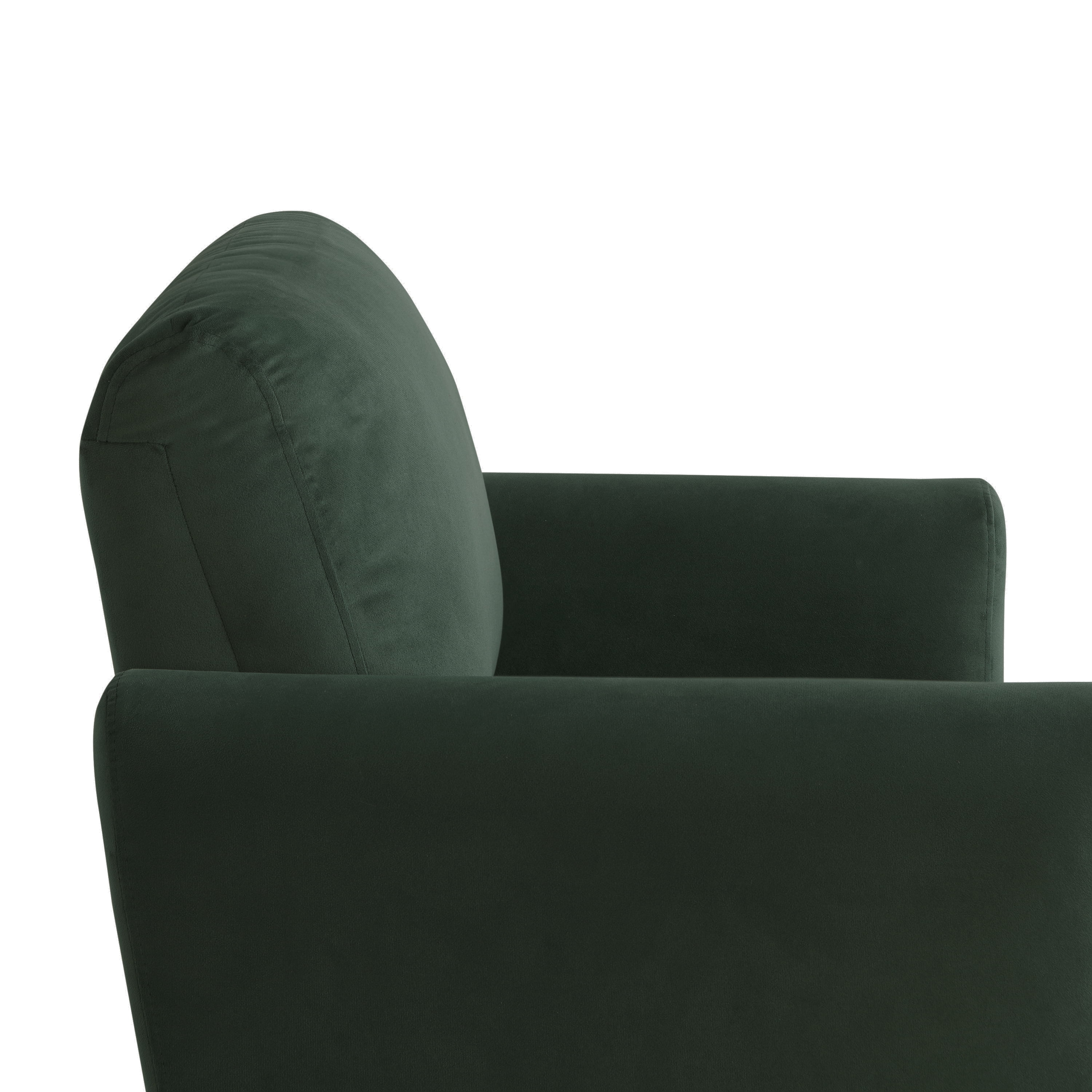 Studio Living Kingston Bohemian Accent Chair, Green Velvet Fabric