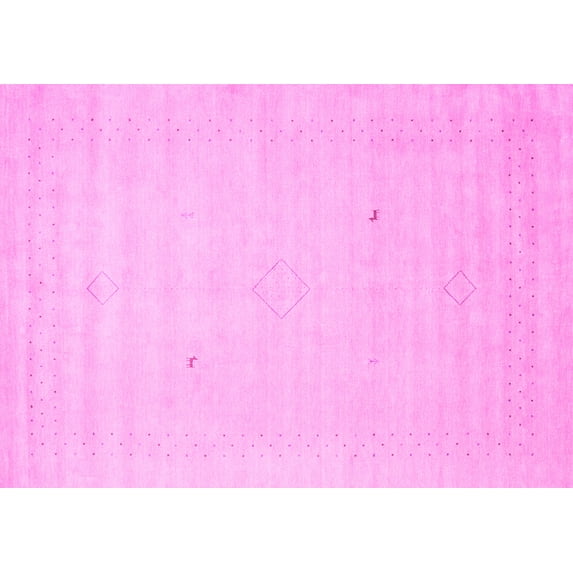 Ahgly Company Indoor Rectangle Solid Pink Modern Area Rugs, 4' x 6'