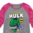 thumbnail image 3 of Marvel Hulk - Sticker Collage - Toddler And Youth Girls Shirt Tail Raglan, 3 of 5