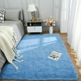 thumbnail image 3 of TWINNIS Shaggy Fuffly Area Rugs Super Soft Kids Carpet for Bedroom/Livingroom/Nursery Room,5’x8',Sky Blue, 3 of 7