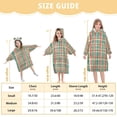 thumbnail image 4 of FORMRS Wearable Blanket Hoodie with Sleeves for Kids Cozy Flannel Sweatshirt, Red Green Tartan Pattern, 4 of 7