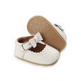 thumbnail image 3 of Seyurigaoka Spring Toddlers Girls Princess Shoes, Sweet Style Solid Color Bow Lace Decoration Soft Sole Non-slip Shoes Infant Prewalker, 3 of 8