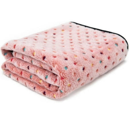 Warm Fleece Soft Dot Dog Bed Blanket Cover Blanket Cushion Blanket Cushion Mattress PINK 150*100CM