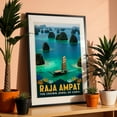 thumbnail image 3 of Raja Ampat Poster: Indonesia’s Underwater Paradise - West Papua Indonesia Illustration Travel Poster Tropical Seascape Boat Sailboat Ocean Nature Black Framed Wall Art Print 20 x 30 inches, 3 of 8