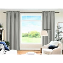 2- Pieces drapes Silver color blackout panel lined rod pocket 100% privacy window curtain treatment 84" Long each panel R64