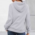 thumbnail image 4 of Womens Solid Trendy Hoodies Fall Casual Long Sleeve Hooded Sweatshirts Loose Comfy Trendy Pullover Tops with Pockets, 4 of 5