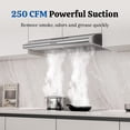 thumbnail image 3 of FIREGAS Range Hood 30 Inch Under Cabinet, Stainless Steel Stove Vent Hood with 260 CFM, 3-Speed Exhaust Fan, Energy-Efficient LED Lights Kitchen Hood, 3 of 9