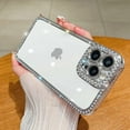 thumbnail image 2 of Clear Glitter for iPhone 15 Plus Case, Luxury Bling Sparkly Diamond Rhinestones Cute Case for Women Girls, Soft Silicone Plating Bumper Transparent Slim Cover for iPhone 15 Plus 6.7" (Pink), 2 of 4