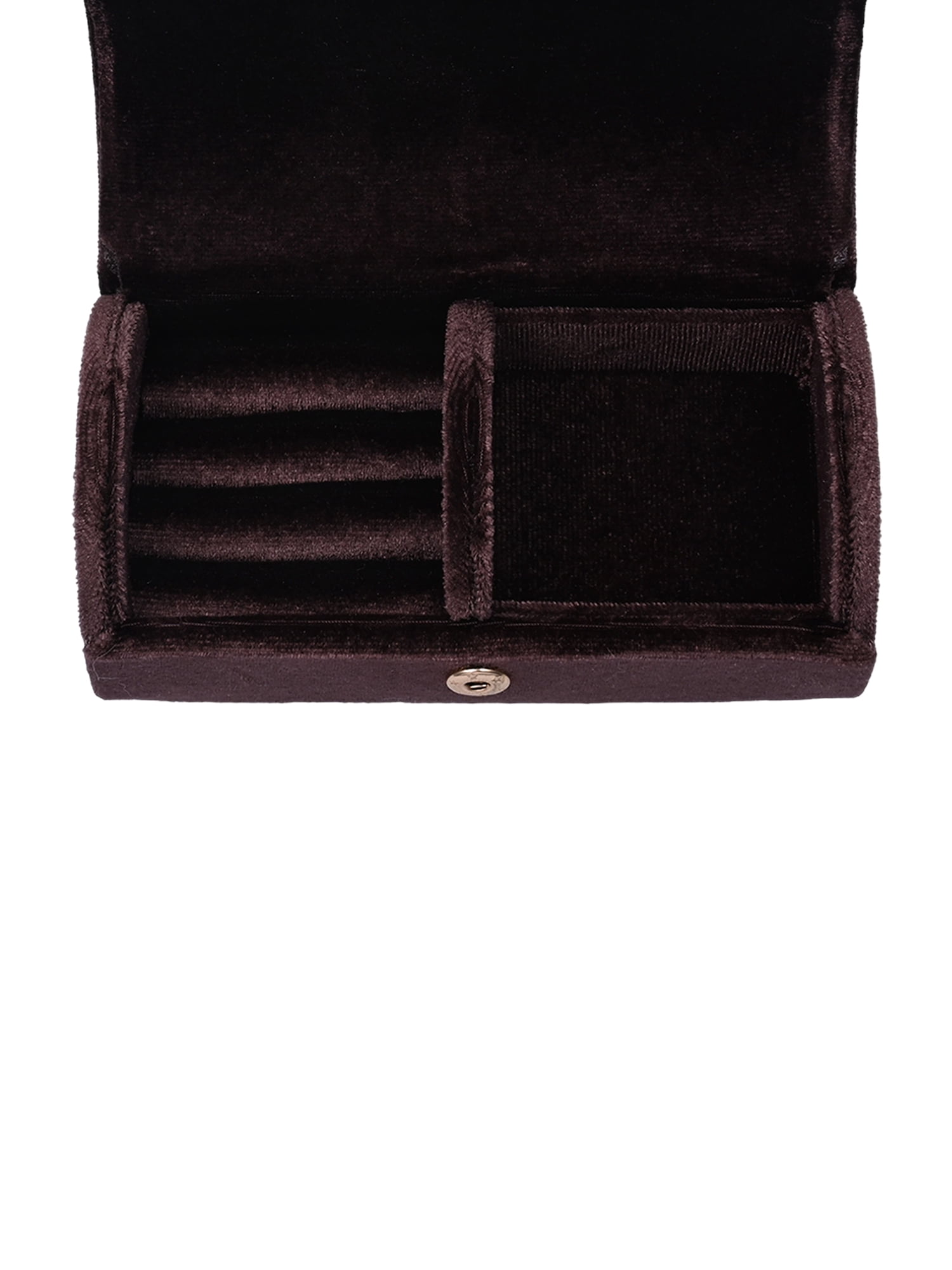 Scenario Women's Curved Faux Velvet Jewelry Organizer, Brown