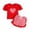 A210-Red, variant on TOWED22 Baby Girl Summer Clothes 2Pcs Outfit Floral Print Round Neck Tee and Ruffled Shorts Set Toddler Casual Wear(Red,18-24 M)