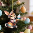 thumbnail image 3 of Easter Bunny Keychain, Acrylic Car Rearview Mirror Ornament, 3.15x2.76 Inch Flat Pendant For Backpack, Easter Basket, Gift Bag And Home Decor, Multicolor Easter Egg Desig, 3 of 6