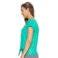 thumbnail image 2 of Expert Brand USA-Made Women's MoCA Cotton Blend Front Tie T-Shirt, Bright Teal, Small, 2 of 5