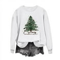 thumbnail image 5 of Womens Crew Neck Pullover Sweater Blouses Xmas Graphic Sweatshirt Tops Christmas Tree Print Sweatshirt Fall Casual Trendy Sweatshirt Hooded Pullover Tops, 5 of 7