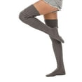 thumbnail image 3 of LAVA Women's Cable Knitted Thigh High Socks Over the Knee High Boot Socks Extra Long Winter Leg Warmers Dark Gray, 3 of 9