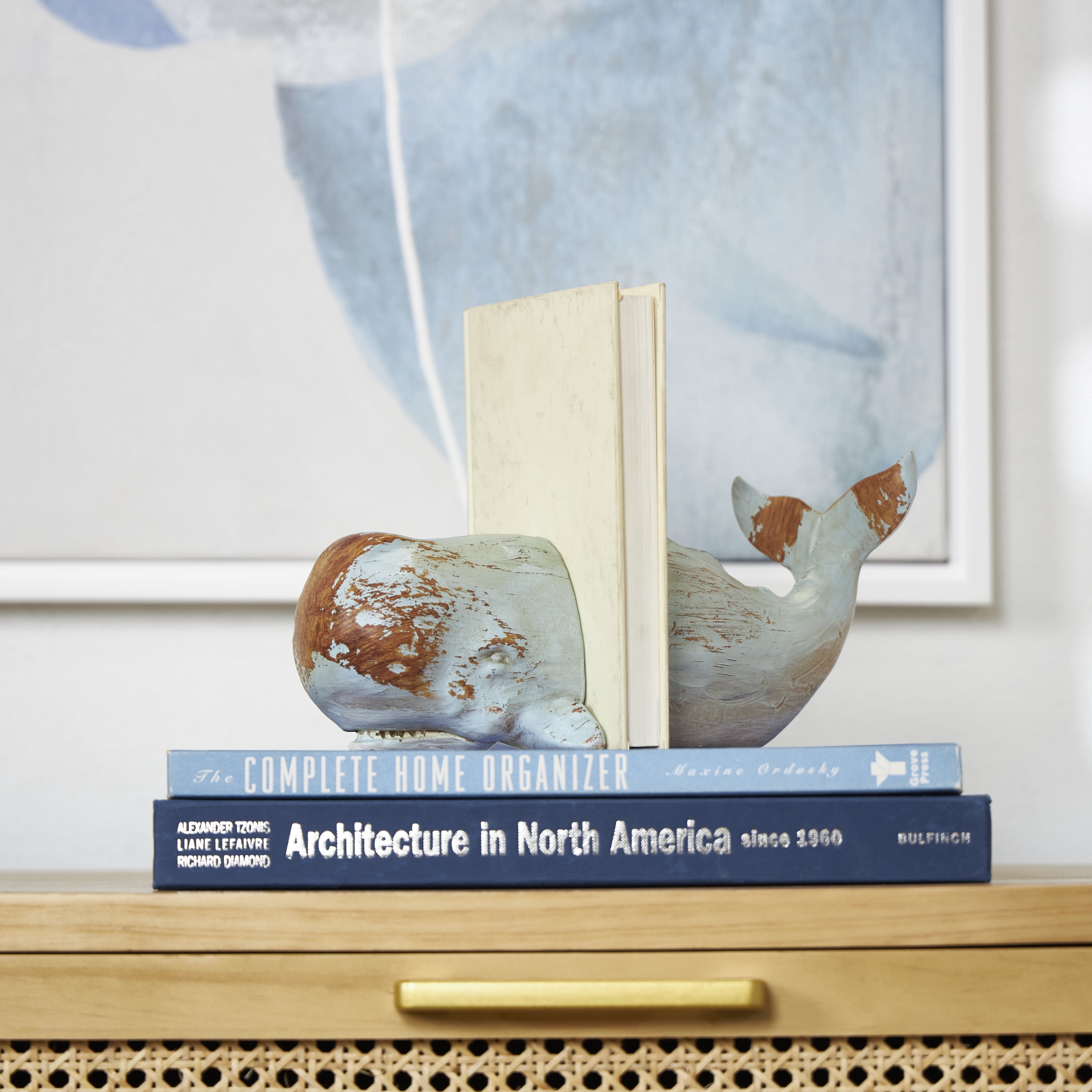 DecMode 4" Whale Polystone Bookends (Set of 2)