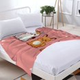 thumbnail image 3 of Cozy Flannel Blanket with Adorable Cartoon Animals on Pink Background - Perfect for Sofa Travel Bed and Chair, 3 of 7