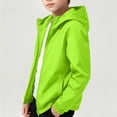 thumbnail image 4 of Hduncf 2PC Kids Rain Jacket Youth Waterproof Hooded Raincoats for Boys Fashion Girls Lightweight Windbreaker Fall Kid Clothes Green 7-8Years, 4 of 8