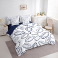 thumbnail image 2 of Castle Fairy Sport Football King Bedding 7pcs, Ball Game King Bed in a Bag, White Navy,Navy Blue Reversible, 2 of 7