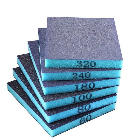 6Pcs Sanding Sponge, 60/80/100/180/240/320 Grit, Double Sided Sanding Block, Wet aXL11268
