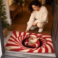 thumbnail image 5 of PoyoKee Christmas Decorations, Crystal Velvet 3D Santa Print Bathroom Rugs, Bath Mat for Entryway Porch Sink, Washable Rug for Household Indoor Xmas Decor, 5 of 7