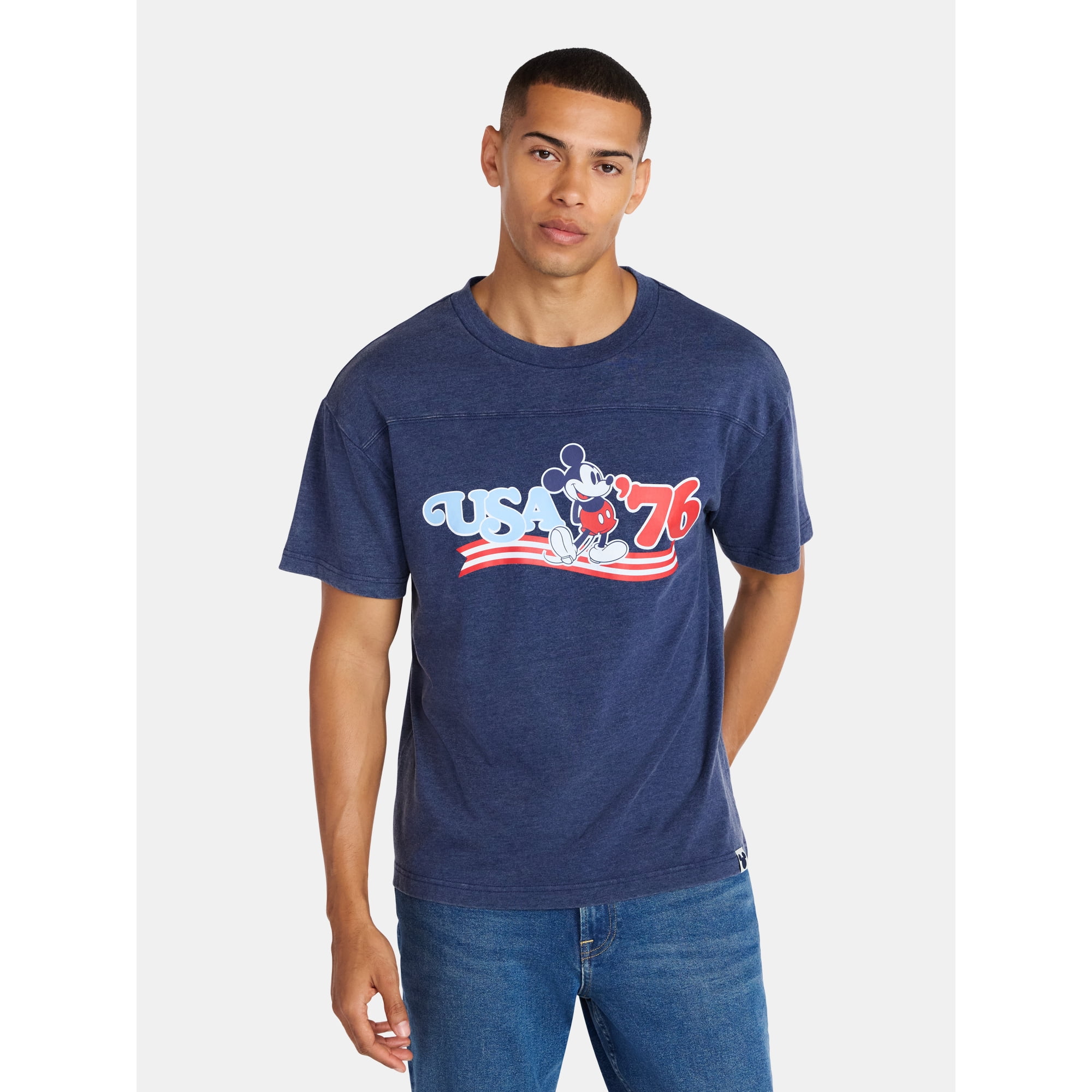 Disney Men's Mickey Mouse America 250 Spirit of 76 Mineral Wash Graphic Tee, Sizes XS-5XL