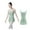 Green, variant on Women Mesh Dance Leotards Turtleneck Sleeveless Leotard Adult Girls Ballet Gymnastics Bodysuit Backless Swimwear