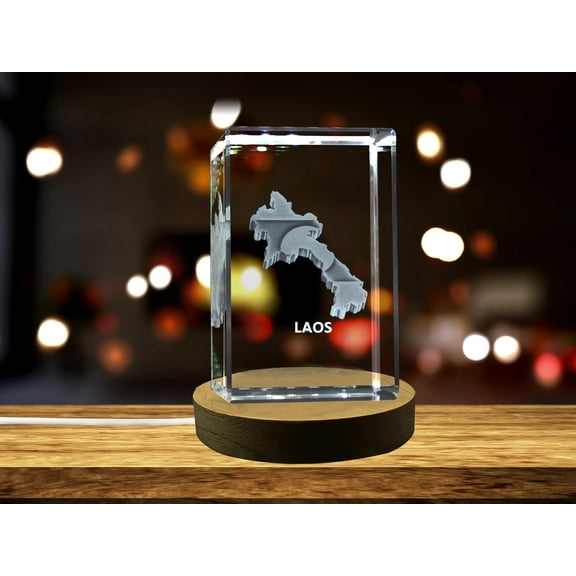 Laos 3D Engraved Crystal 3D Engraved Crystal Keepsake/Gift/Decor/Collectible/Souvenir