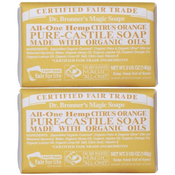 Dr. Bronner's Pure Castile Bar Soap Citrus Orange 5 oz